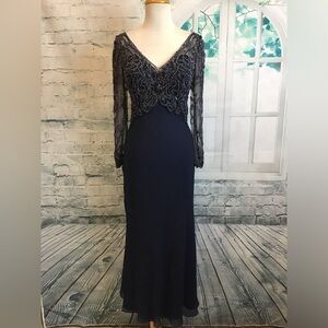 Montage by Mon Cheri Navy Maxi Dress